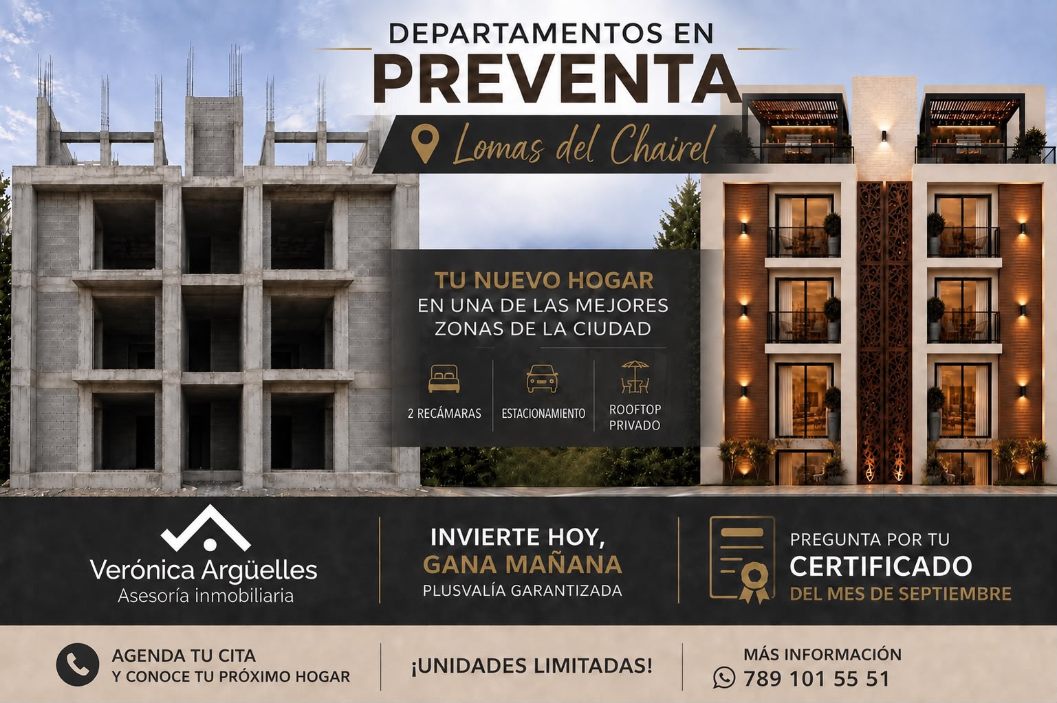 Ficha visual de departamentos en preventa