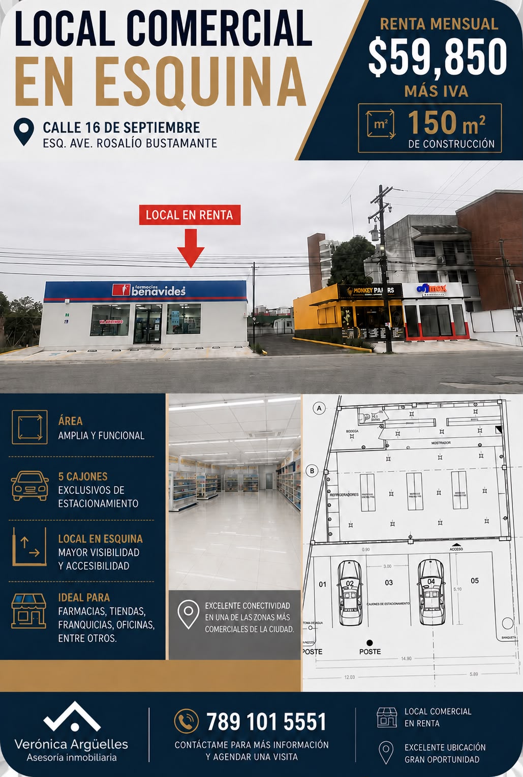 Ficha visual de local comercial en esquina